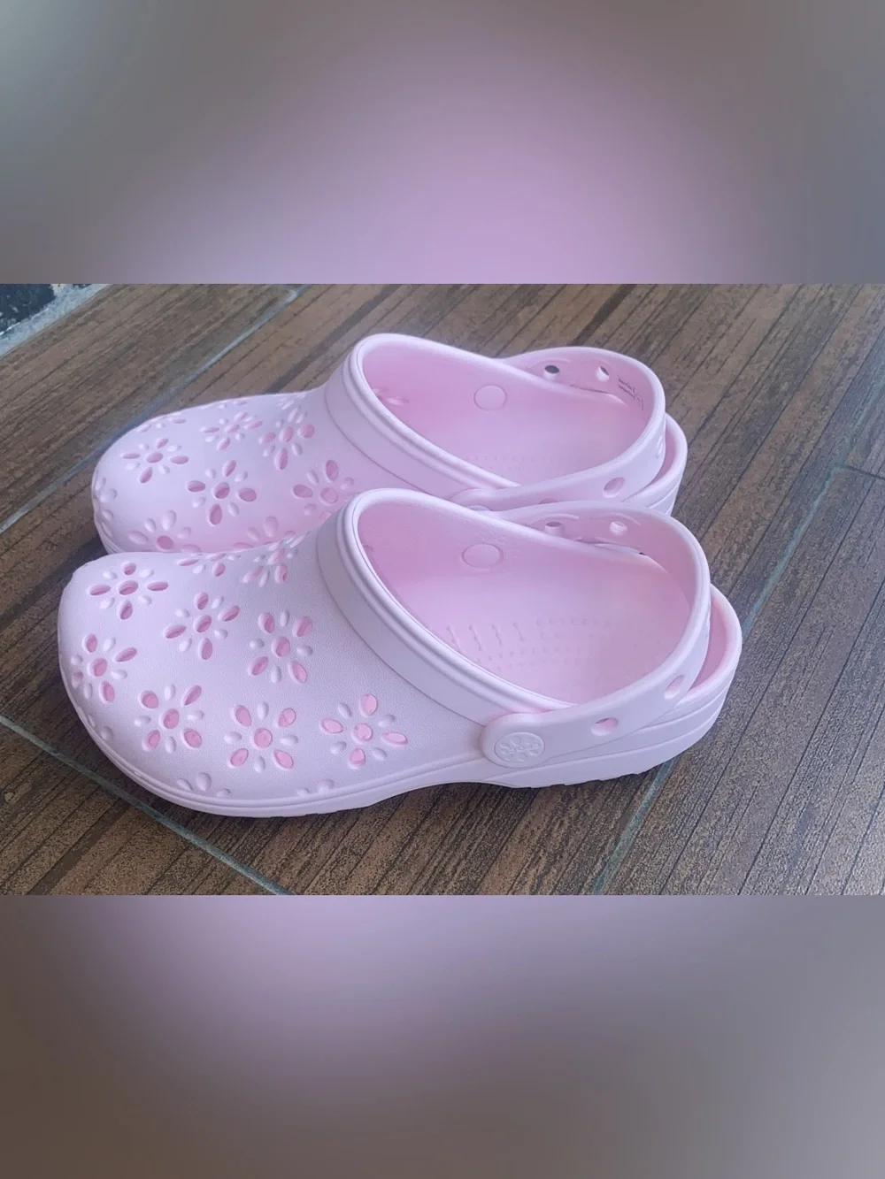 CROCS Kids Pink Floral Clogs